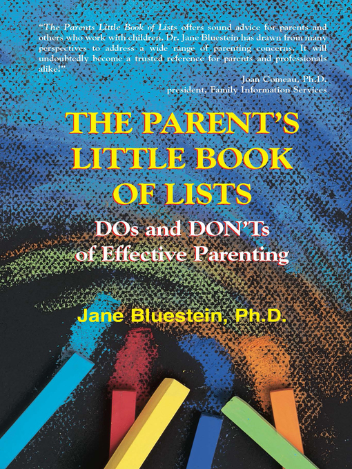 Title details for The Parent's Little Book of Lists by Jane Bluestein, Ph.D. - Available